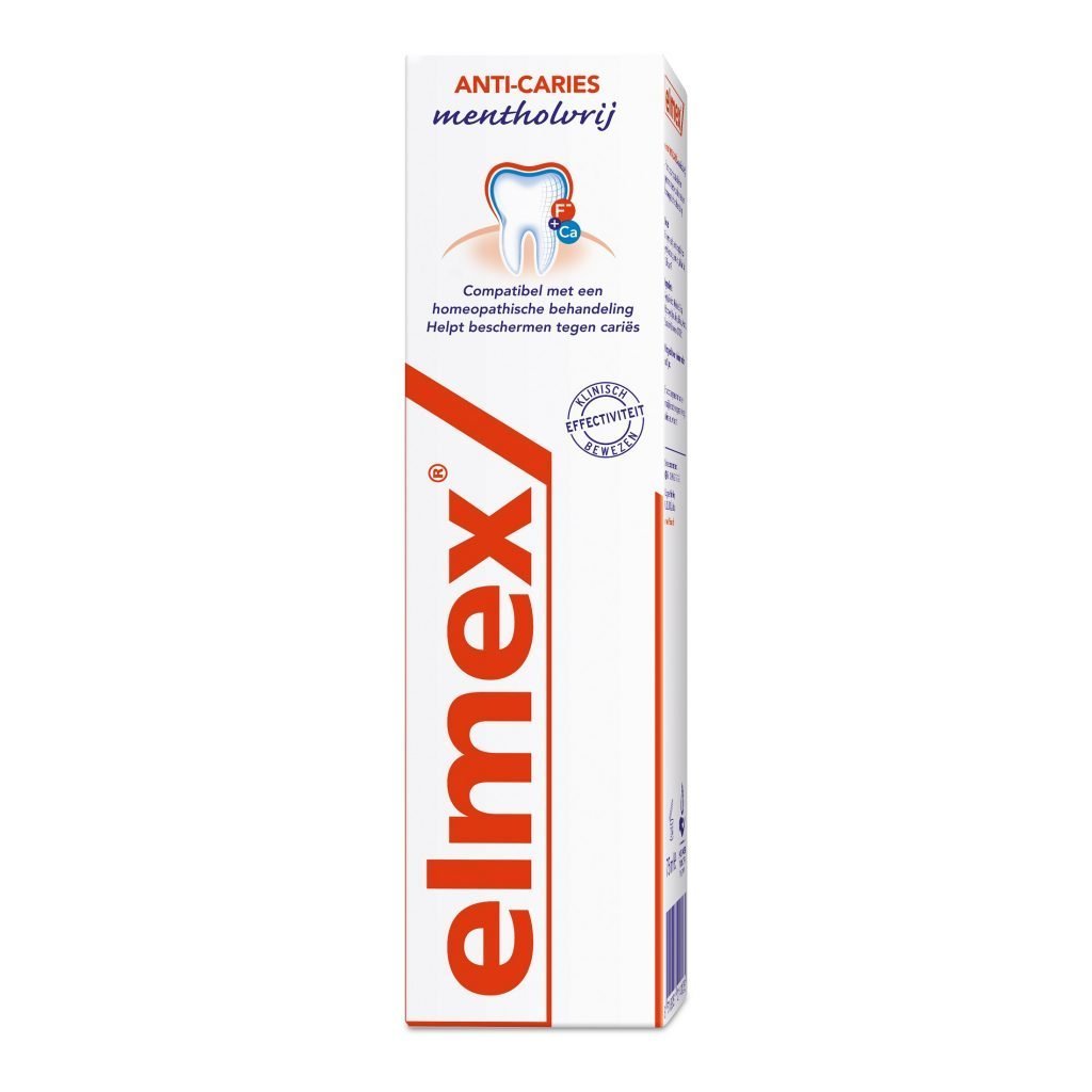 Necklet Conform Verzorgen Tandpasta menthol vrij Elmex met Fluoride - Mondhygienist Amersfoort