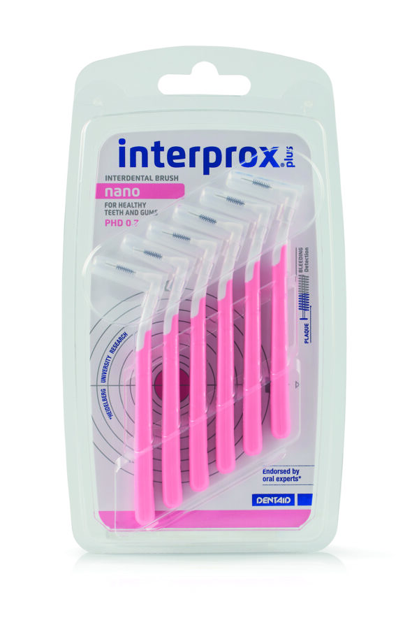 Verpakking conisch Interprox Rager plus roze 0.7 met een hoek